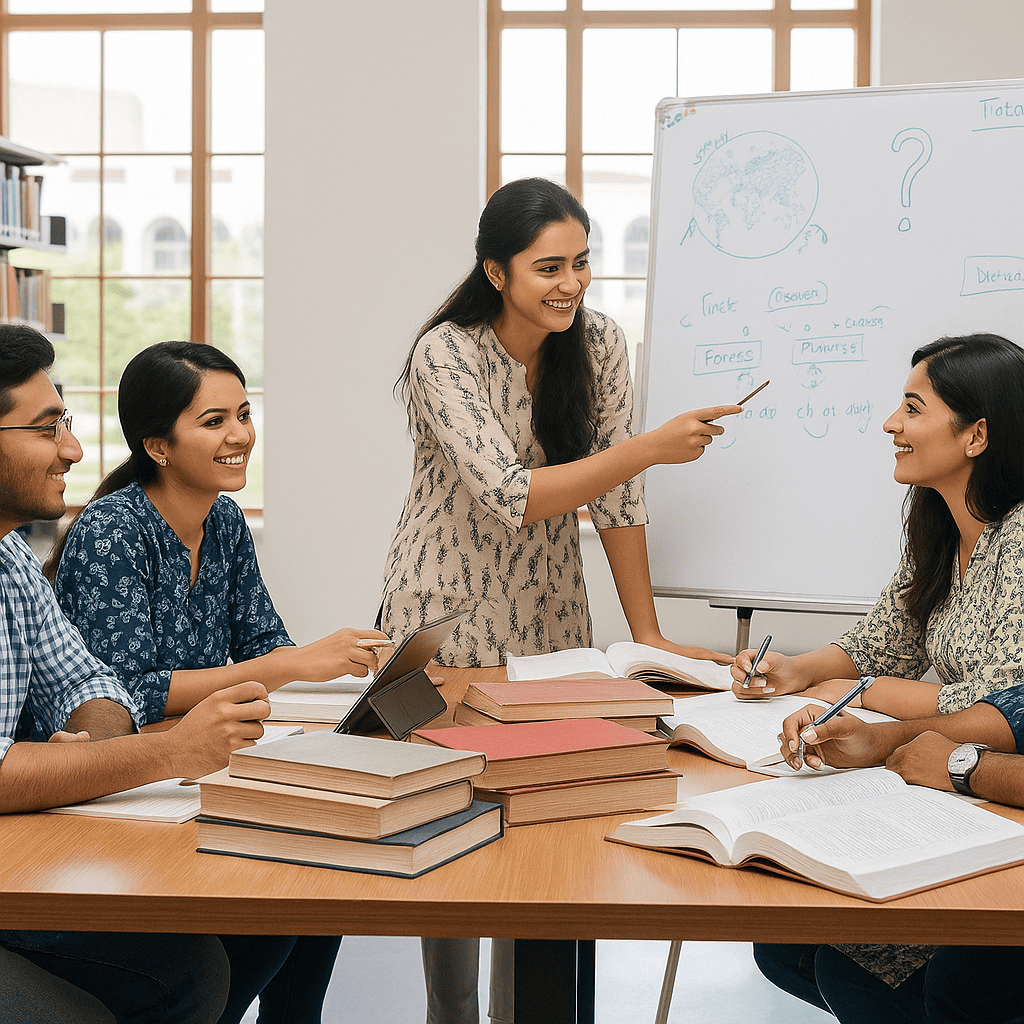 Students discussing and learning in a classroom for general education foundation